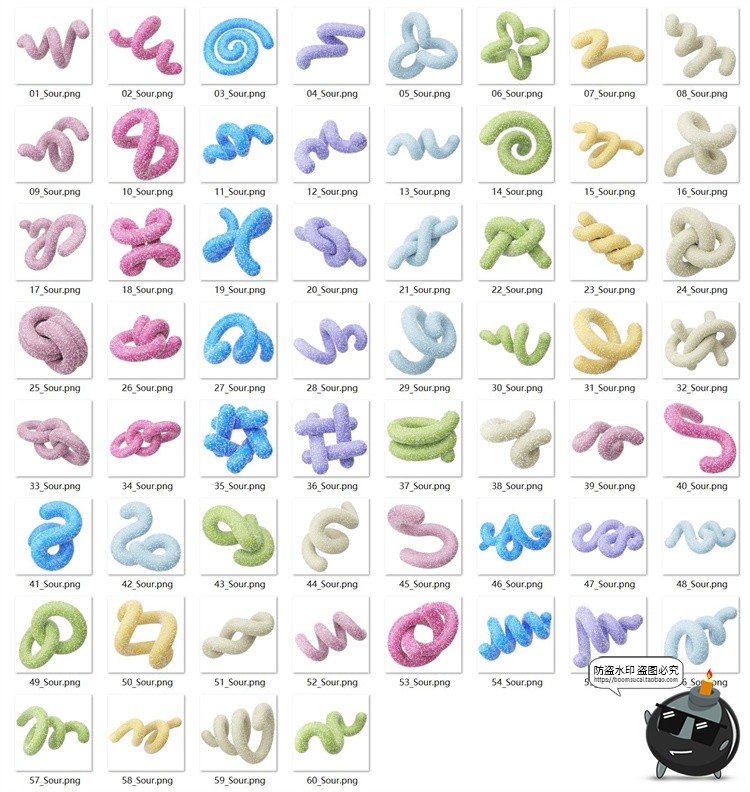 300张全新渐变多彩甜美抽象艺术扭曲几何图形PNG免抠图片装饰素材-设计猿