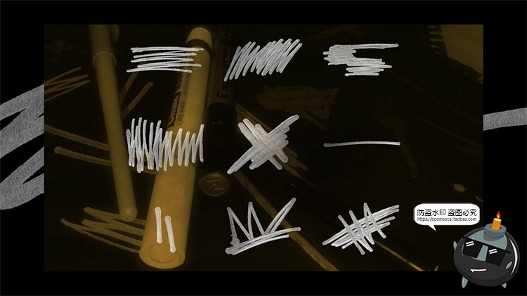 图片[1]-涂鸦元素复古做旧仿旧油漆纹理手绘效果背景PSD模板ABR笔刷PS素材-设计猿