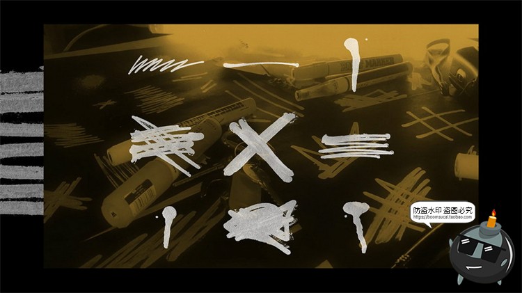 图片[2]-涂鸦元素复古做旧仿旧油漆纹理手绘效果背景PSD模板ABR笔刷PS素材-设计猿