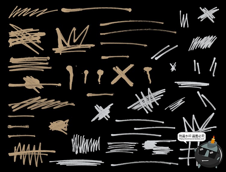 涂鸦元素复古做旧仿旧油漆纹理手绘效果背景PSD模板ABR笔刷PS素材-设计猿