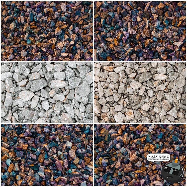 小石子碎石块石砾沙砾石堆背景场景纹理后期合成JPG高清图片素材-设计猿