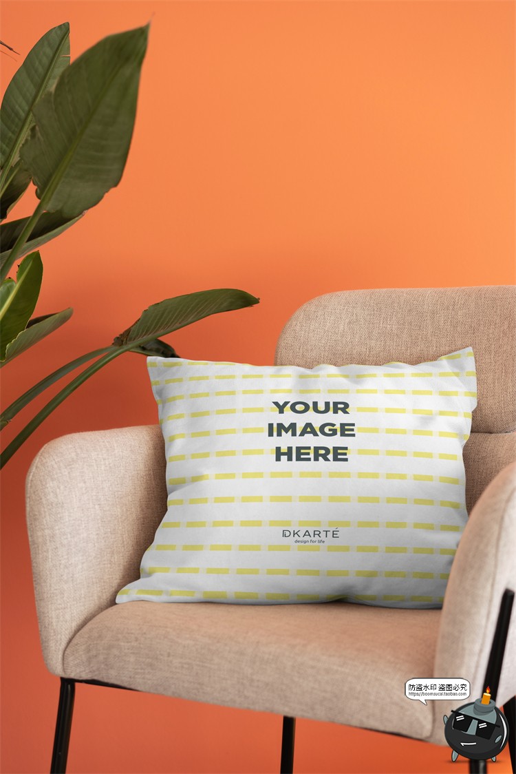 方形抱枕枕头枕套印花效果场景展示贴图Mockup样机PSD模板PS素材-设计猿