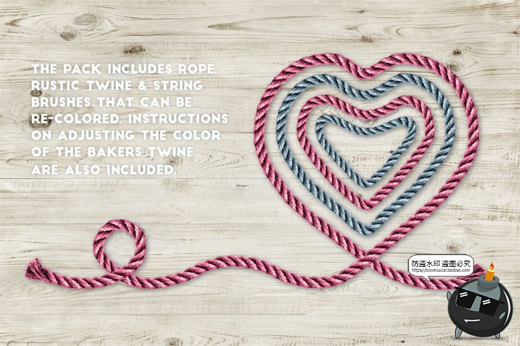 图片[6]-麻绳绳索绳子粗绳亚麻草绳彩色绳子绳结画笔brush笔触AI笔刷素材-设计猿