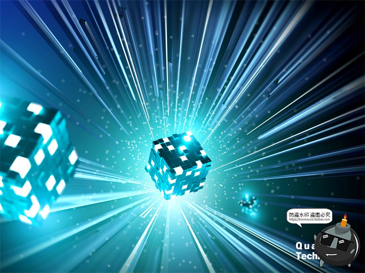 未来科幻芯片量子光子技术科技创意主视觉海报PSD模板分层PS素材-设计猿