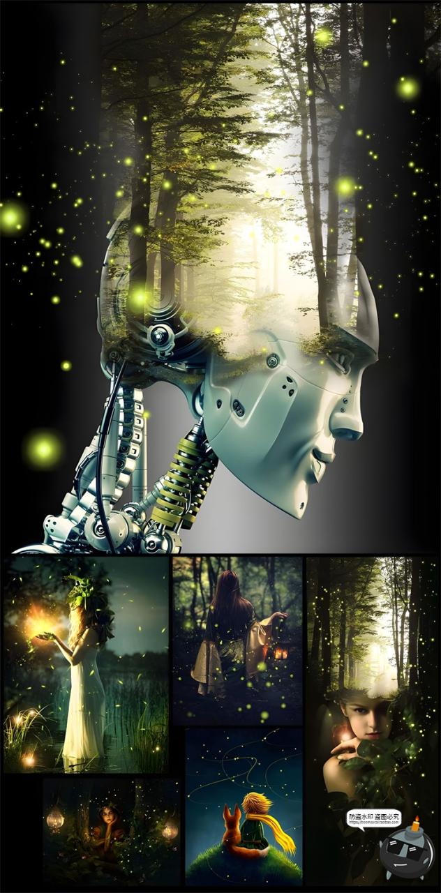 图片[2]-梦幻萤火虫萤光光效光点颗粒光修图后期合成ABR格式PS笔刷素材-设计猿