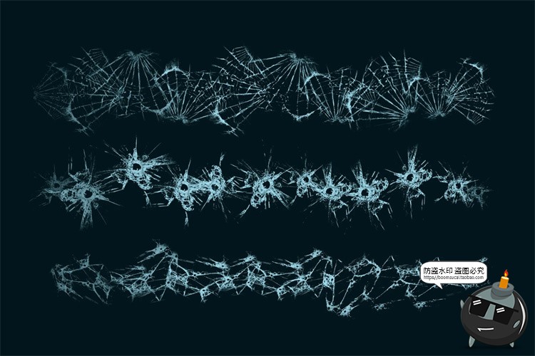 图片[2]-玻璃破碎裂纹裂痕碎裂破洞裂开特效ABR格式PS笔刷画笔笔触素材-设计猿