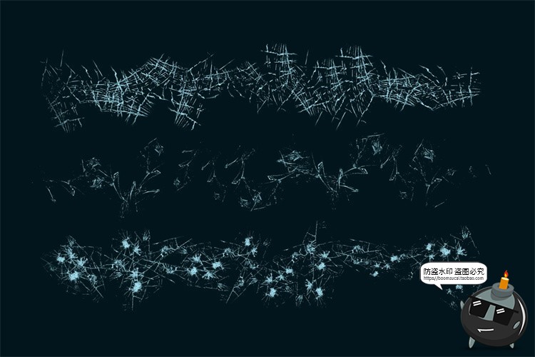 图片[4]-玻璃破碎裂纹裂痕碎裂破洞裂开特效ABR格式PS笔刷画笔笔触素材-设计猿
