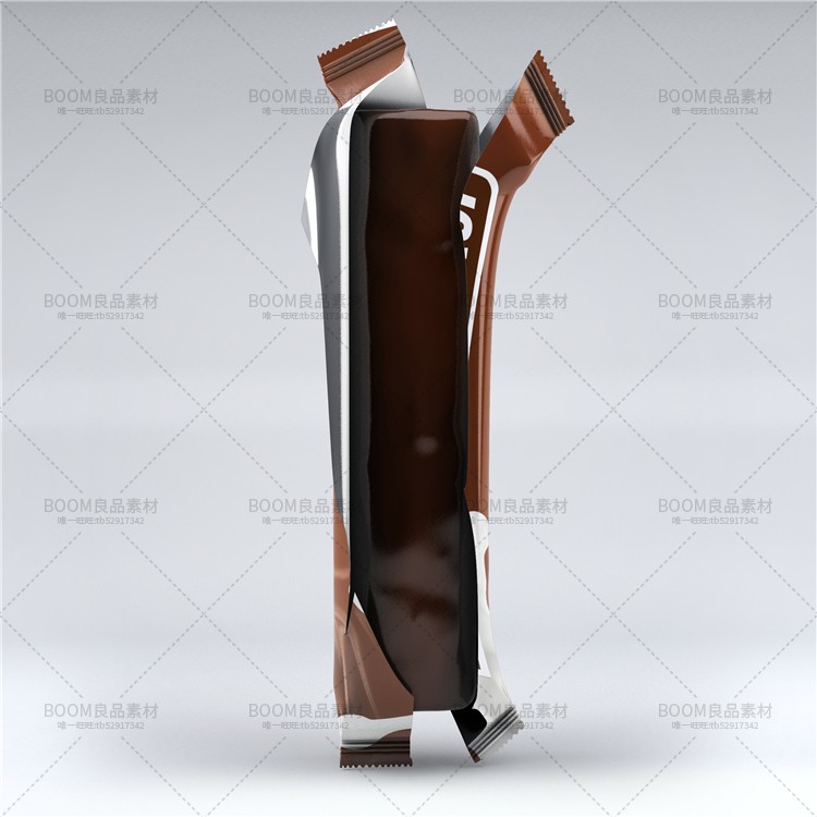 零食巧克力威化食品长条包装袋效果展示PSD智能贴图文创样机素材-设计猿