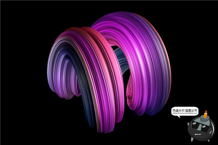 扭曲艺术时尚渐变流体3D立体元素PNG免抠背景包装底纹图案PS素材-设计猿