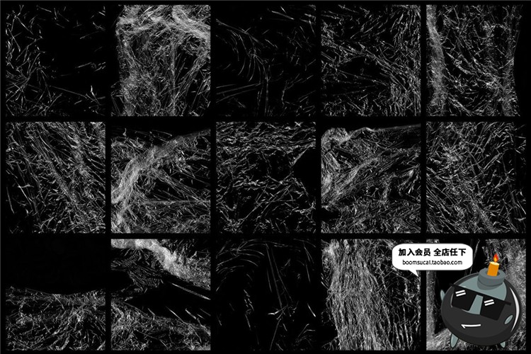 图片[1]-真实塑料塑胶皱褶保鲜膜透明效果纹理PS笔触Brush后期笔刷PS素材-设计猿