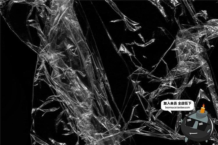 图片[3]-真实塑料塑胶皱褶保鲜膜透明效果纹理PS笔触Brush后期笔刷PS素材-设计猿