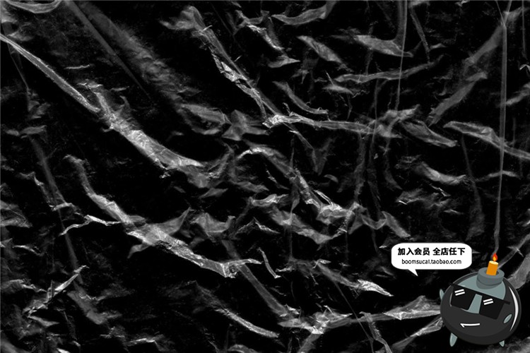 图片[4]-真实塑料塑胶皱褶保鲜膜透明效果纹理PS笔触Brush后期笔刷PS素材-设计猿