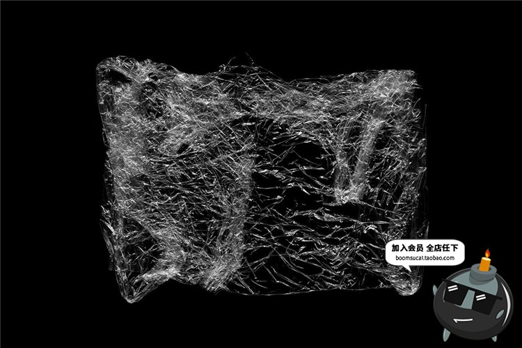 42款高清透明塑料薄膜保鲜膜纠缠图案PNG免抠后期特效PS合成素材-设计猿