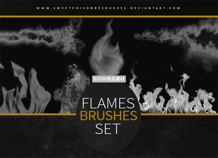 图片[1]-大火烈火熊熊火焰燃烧火苗特效效果画笔合成元素PS笔刷设计素材-设计猿