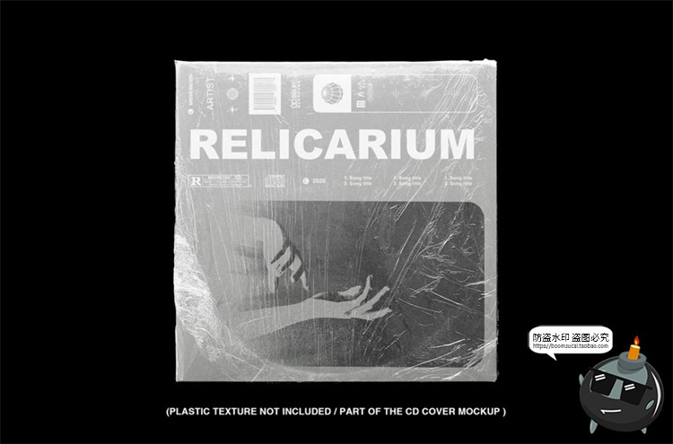 潮流酸性复古时尚摇滚重金属抽象风音乐专辑CD封面PSD模板PS素材-设计猿