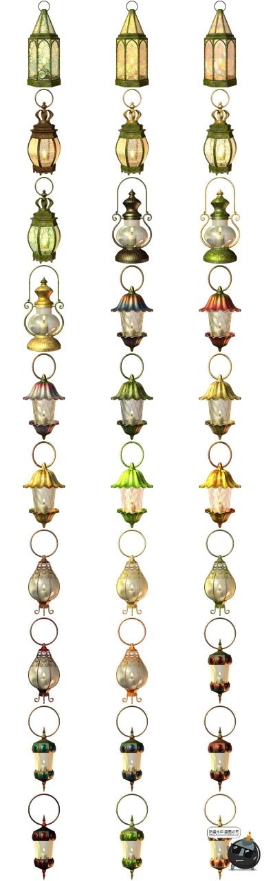 复古煤油灯马灯欧式路灯落地灯台灯烛台壁灯PNG免抠透明图片素材-设计猿