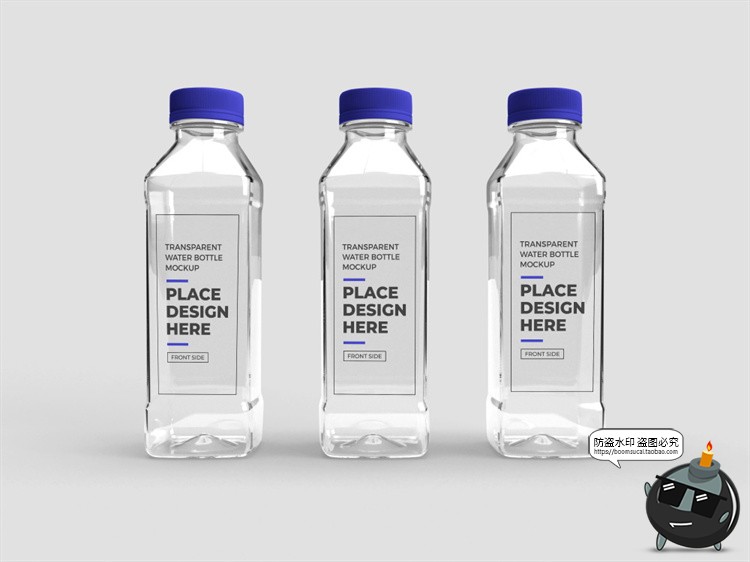 透明塑料瓶矿泉水瓶饮料瓶苏打水瓶子mockups样机PSD模板PS素材-设计猿