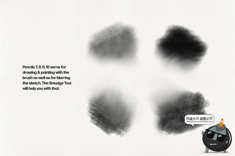 图片[3]-铅笔PS笔刷素描涂抹草图草稿打底线稿Brush笔触画笔ABR格式素材-设计猿