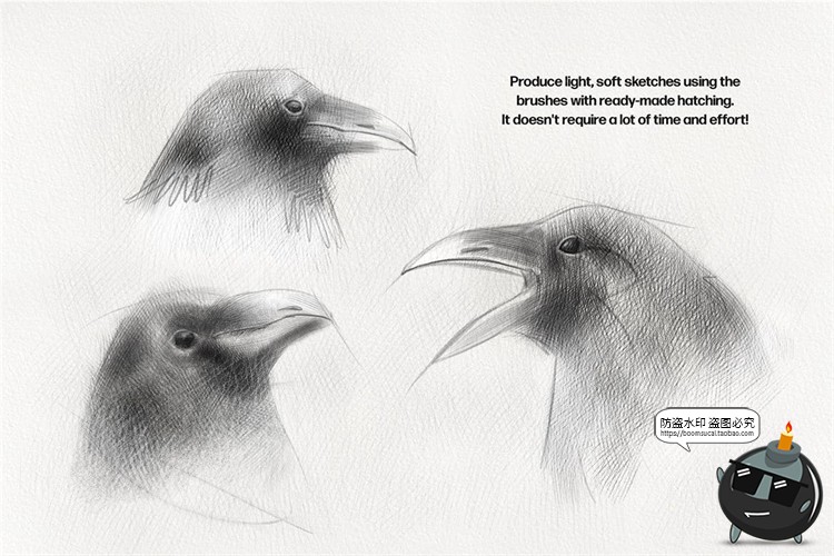 图片[6]-铅笔PS笔刷素描涂抹草图草稿打底线稿Brush笔触画笔ABR格式素材-设计猿