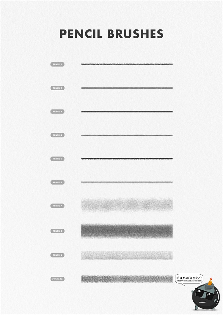 图片[10]-铅笔PS笔刷素描涂抹草图草稿打底线稿Brush笔触画笔ABR格式素材-设计猿