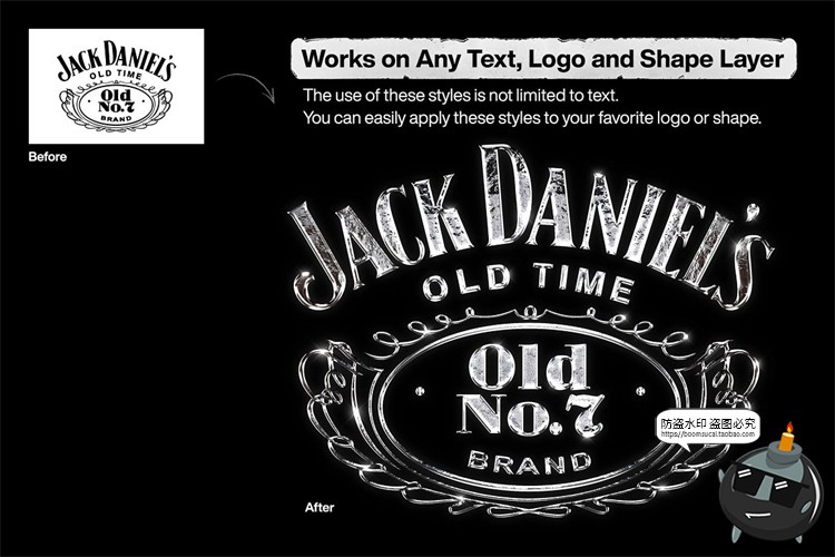 酸性艺术金属镀铬文字机能赛博效果字体特效样机PSD模板PS素材-设计猿