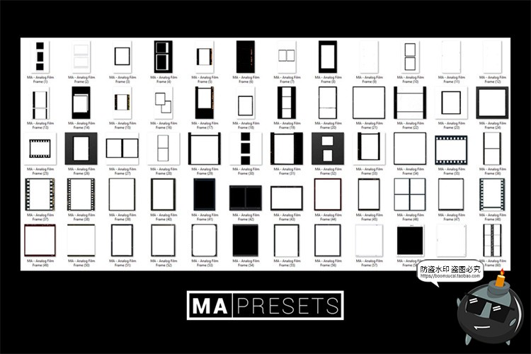 复古电影胶片边框老照片胶卷相机效果叠加PNG免抠后期合成素材-设计猿