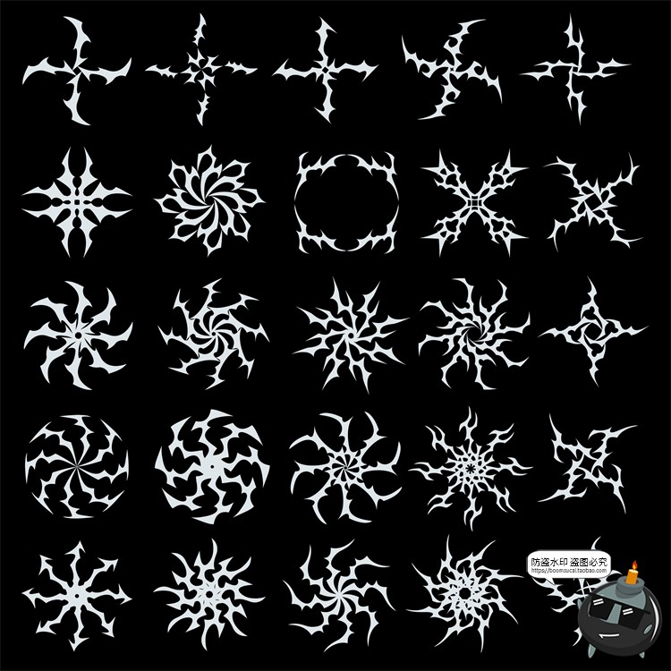 暗黑废土酸性机能风赛博朋克HUD科技元素图案AI矢量PSD模板PS素材-设计猿