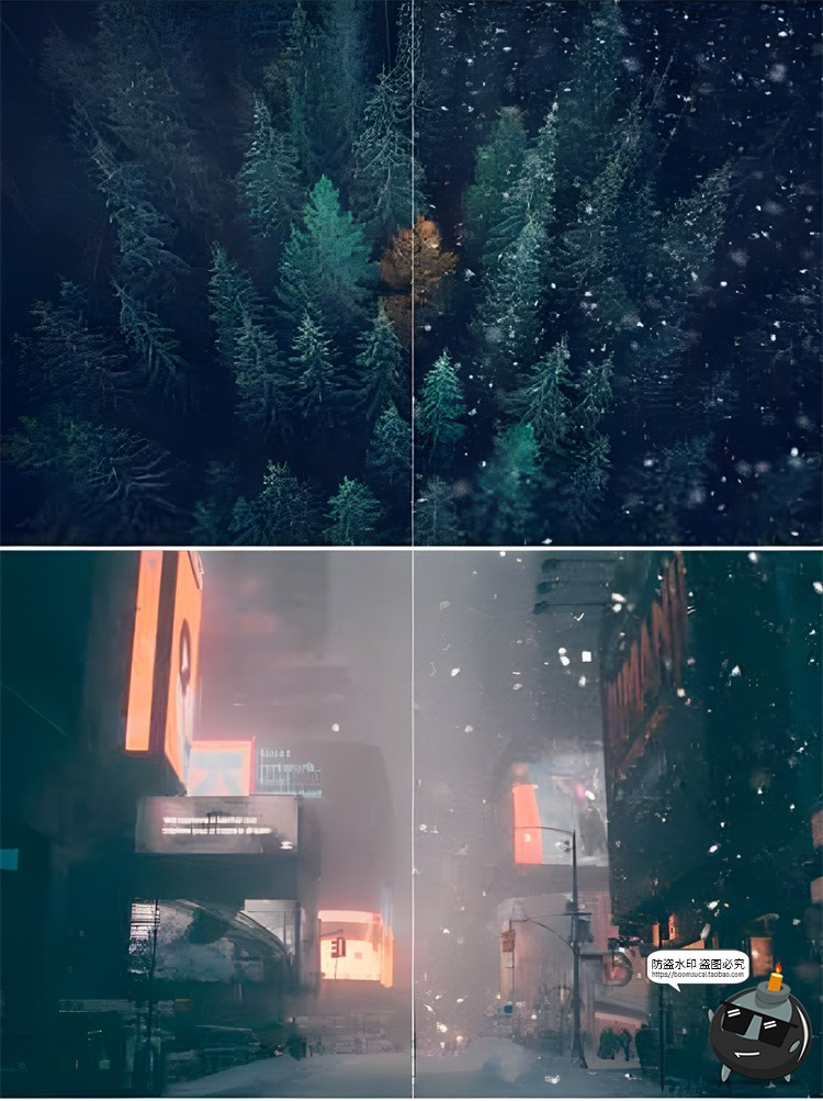 图片[4]-雪花飘雪白雪下雪摄影后期合成PS笔刷笔触ABR格式PS Brush素材-设计猿