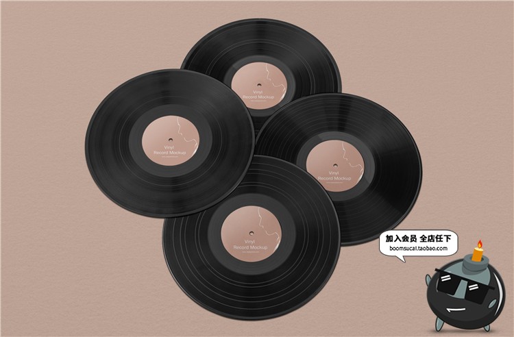 音乐光碟光盘唱片专辑封面包装VI设计效果图展示样机PSD素材-设计猿