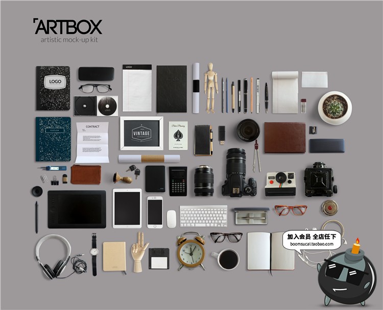 手绘设计师美术随身绘画笔颜料本子文具美工工具场景元素PSD素材-设计猿