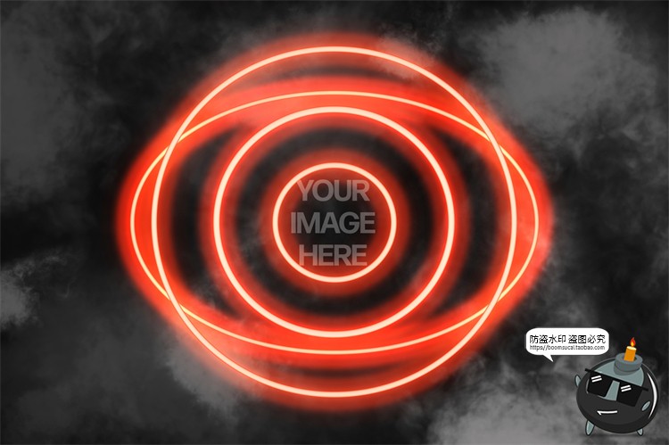 霓虹光环光圈电影级空灵神奇梦幻圣光创意PSD模板后期合成素材-设计猿