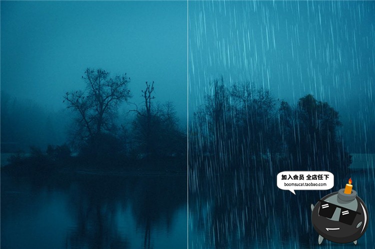 图片[4]-50个雨滴下雨天雨水伤感特效效果照片后期修图abr笔刷PS笔触素材-设计猿