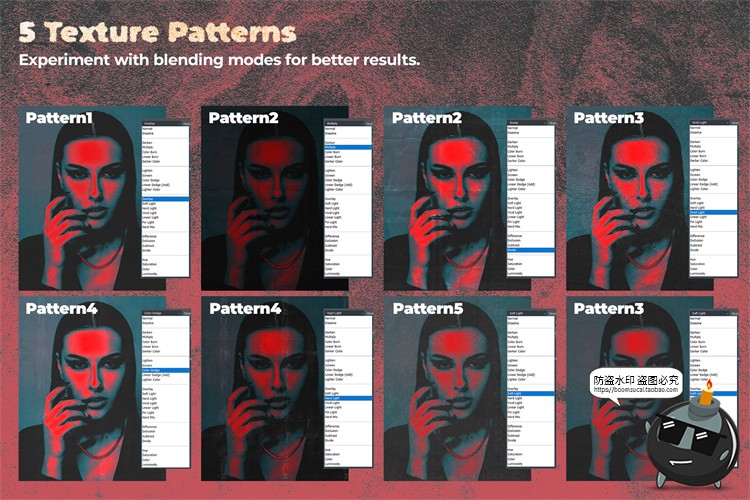 图片[3]-热成像特效潮流复古街头叛逆多彩撞色抽象艺术GRD渐变后期PS素材-设计猿