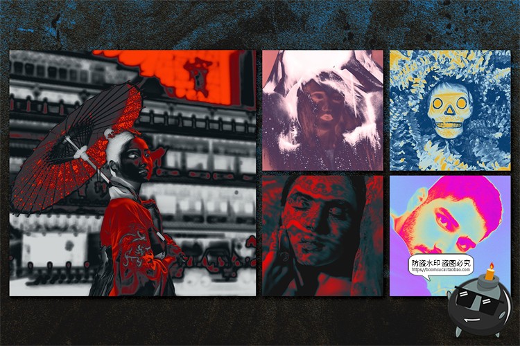 图片[8]-热成像特效潮流复古街头叛逆多彩撞色抽象艺术GRD渐变后期PS素材-设计猿