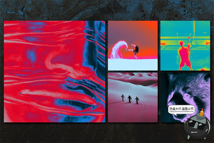 图片[12]-热成像特效潮流复古街头叛逆多彩撞色抽象艺术GRD渐变后期PS素材-设计猿