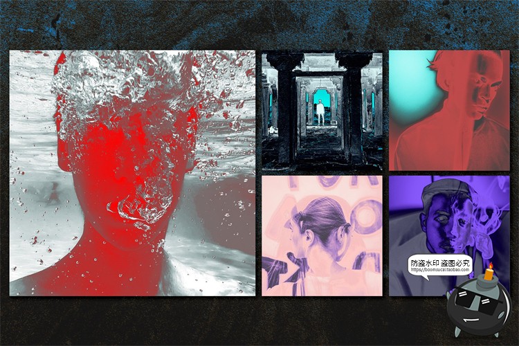 图片[13]-热成像特效潮流复古街头叛逆多彩撞色抽象艺术GRD渐变后期PS素材-设计猿