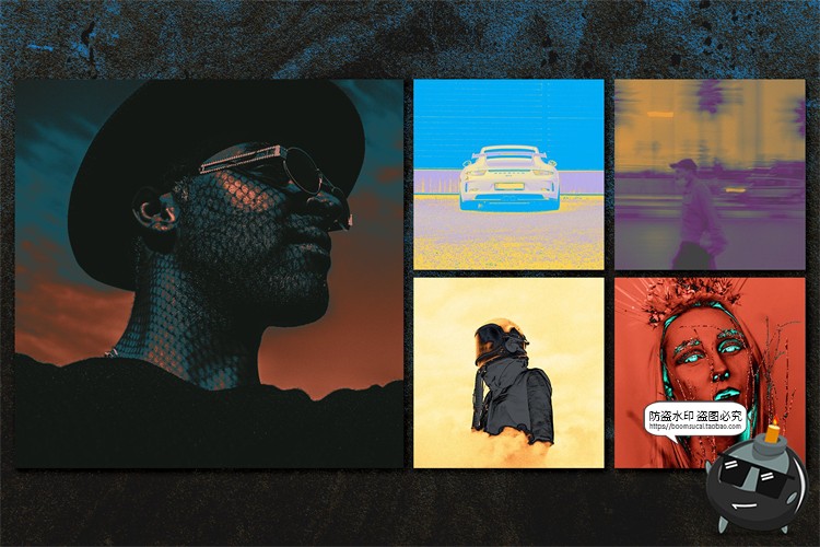 图片[14]-热成像特效潮流复古街头叛逆多彩撞色抽象艺术GRD渐变后期PS素材-设计猿