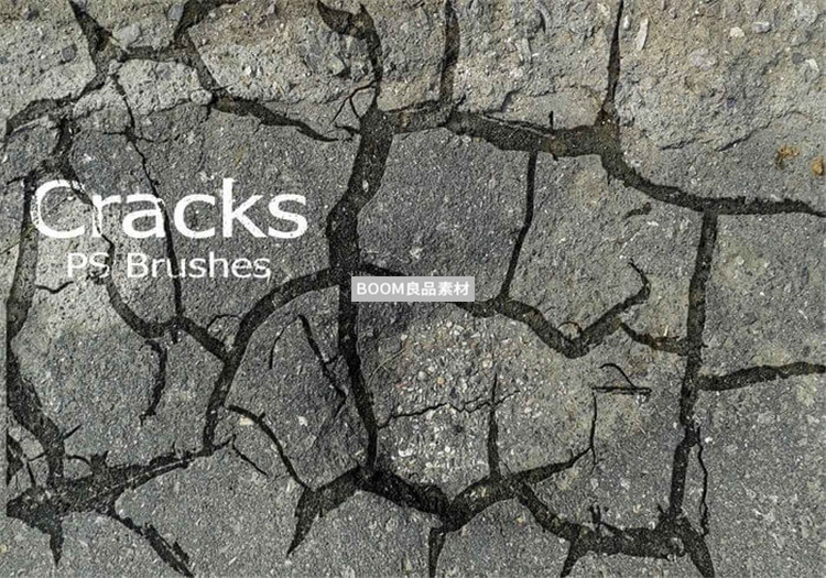 图片[1]-地面土地干涸干旱开裂裂纹龟裂纹理特效效果PS笔刷素材笔触画笔-设计猿