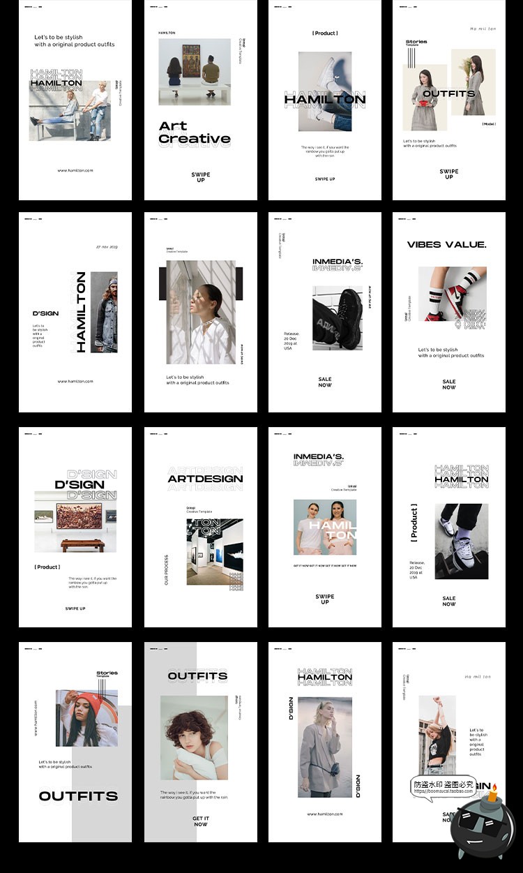 欧美极简简约美学宣传海报照片文案图文排版PSD模板PS素材-设计猿