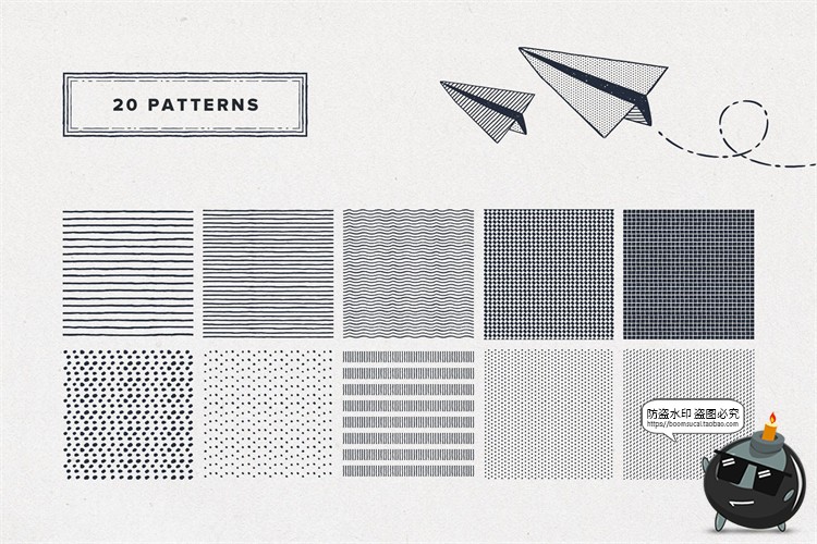 图片[2]-不规则装饰线线条波浪点状虚线分割线小清新风AI矢量笔刷笔触素材-设计猿