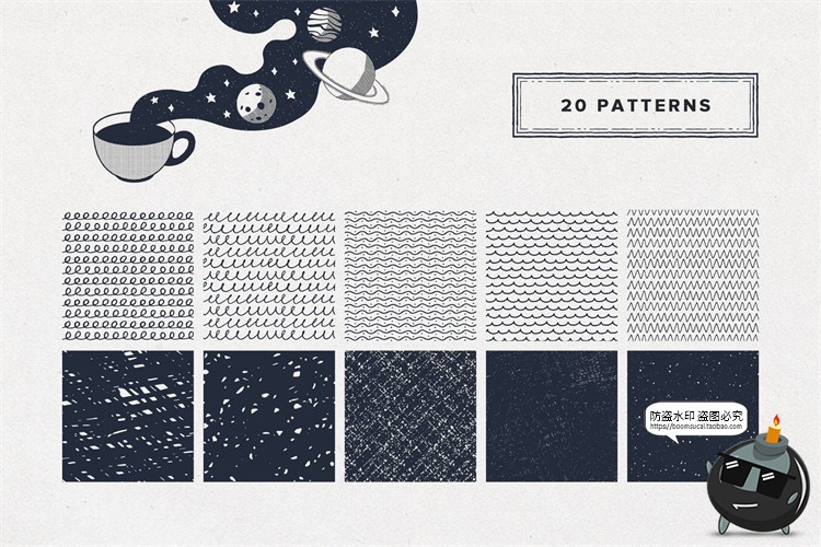 图片[3]-不规则装饰线线条波浪点状虚线分割线小清新风AI矢量笔刷笔触素材-设计猿