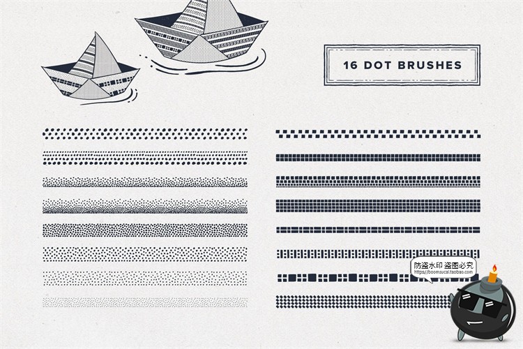 图片[6]-不规则装饰线线条波浪点状虚线分割线小清新风AI矢量笔刷笔触素材-设计猿
