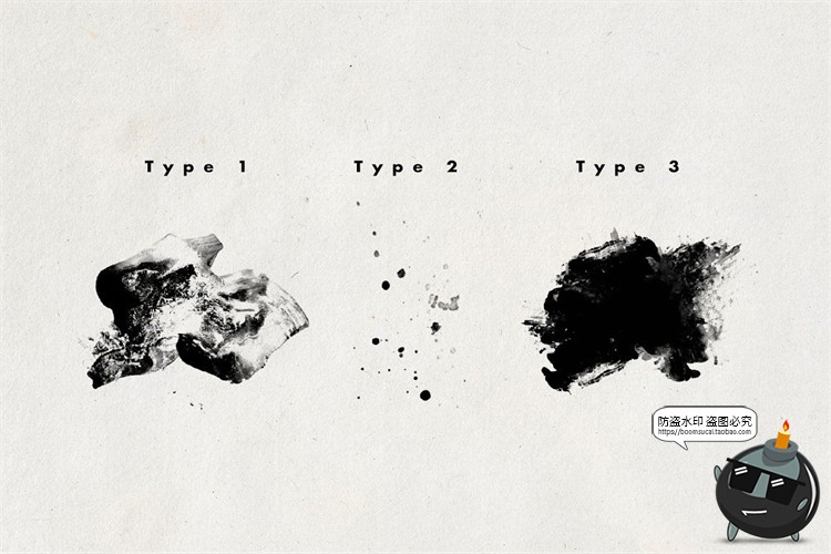 图片[2]-中国风古典墨迹晕染涂染装饰元素背景底纹水墨PS笔刷PNG免抠素材-设计猿