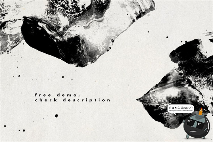 图片[5]-中国风古典墨迹晕染涂染装饰元素背景底纹水墨PS笔刷PNG免抠素材-设计猿