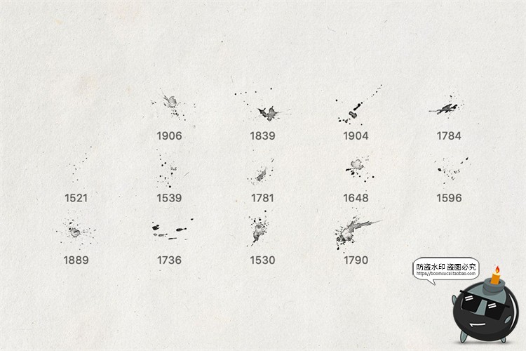 图片[7]-中国风古典墨迹晕染涂染装饰元素背景底纹水墨PS笔刷PNG免抠素材-设计猿