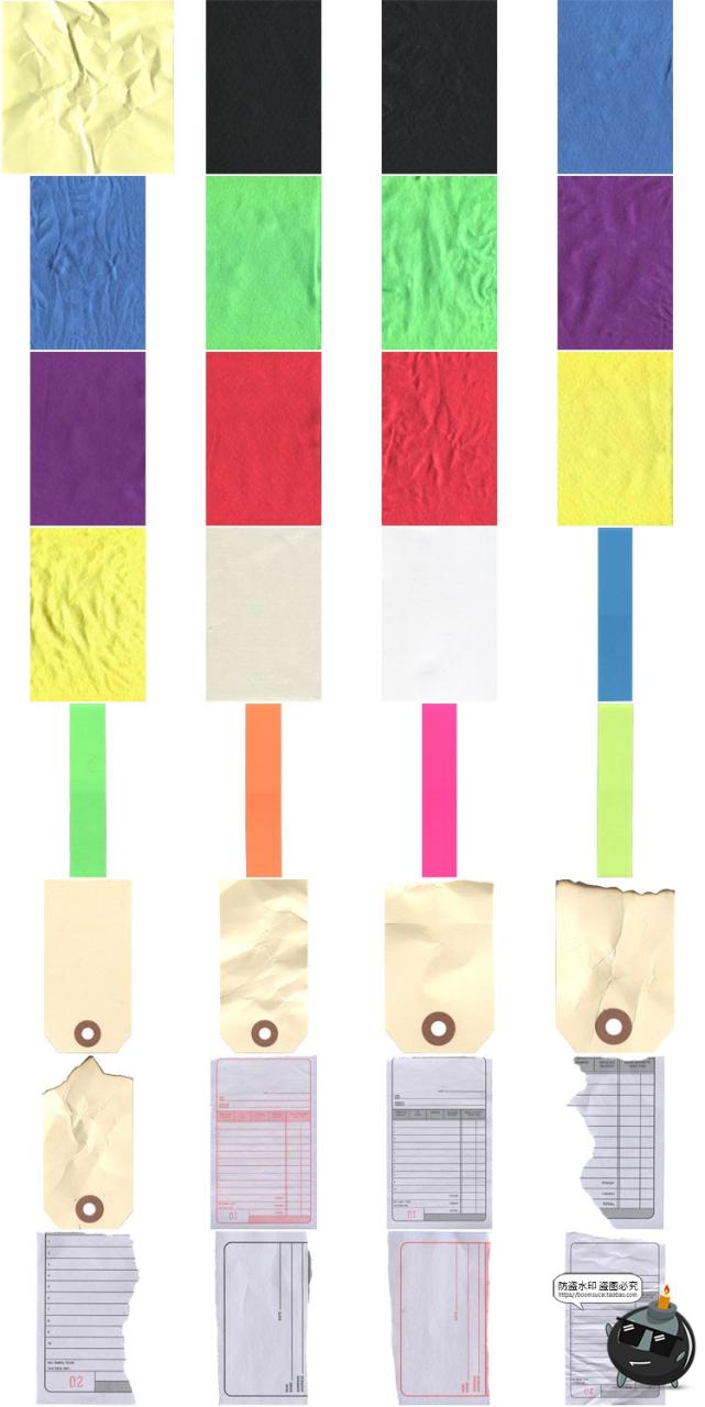 复古拼贴艺术手绘扑克牌撕纸贴纸标签剪贴画纹理图片PNG免抠素材-设计猿