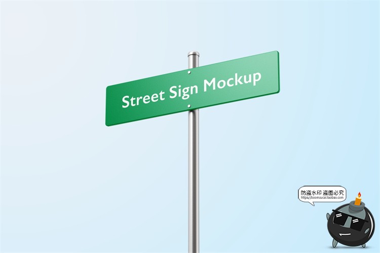 路标指示牌方向指引牌导视箭头导航牌贴图效果展示PSD样机PS素材-设计猿