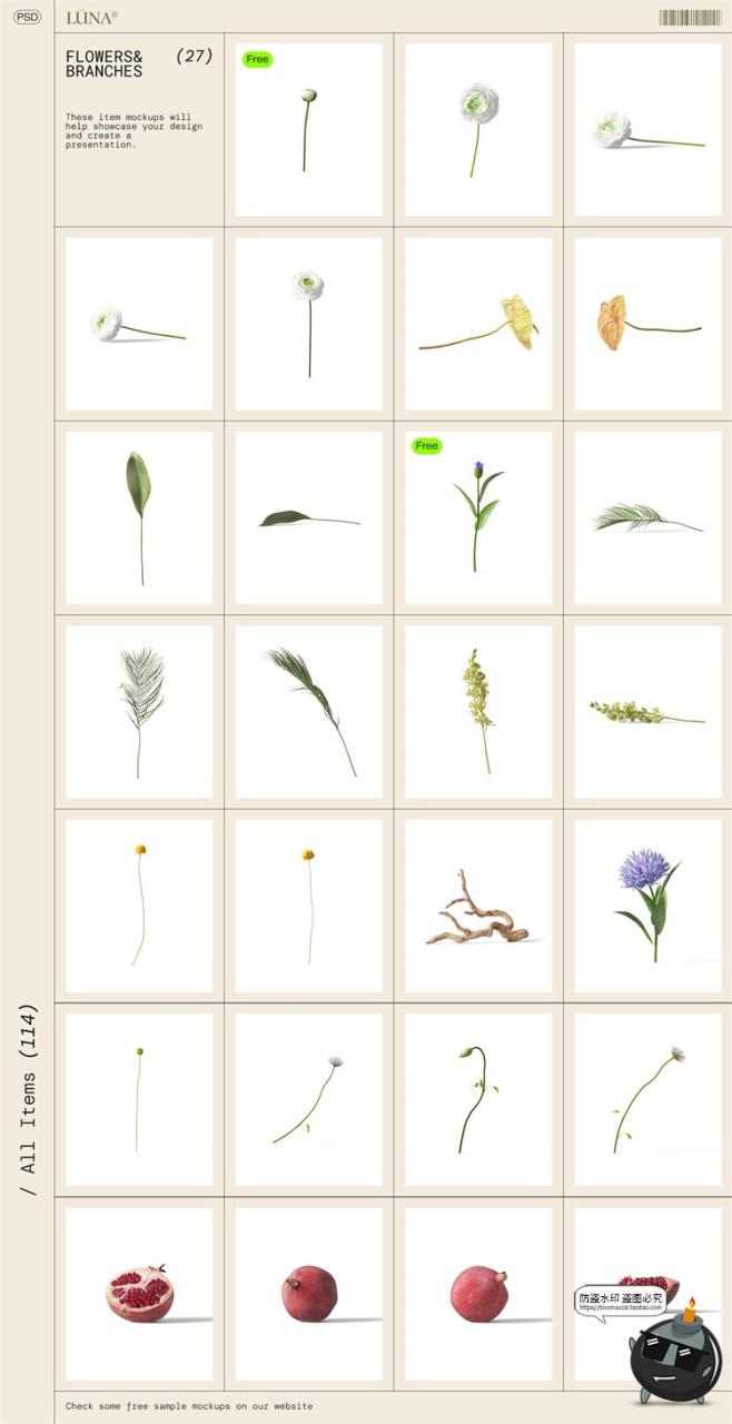 北欧化妆品美妆精油乳液护肤品花卉植物艺术场景元素PSD样机素材-设计猿