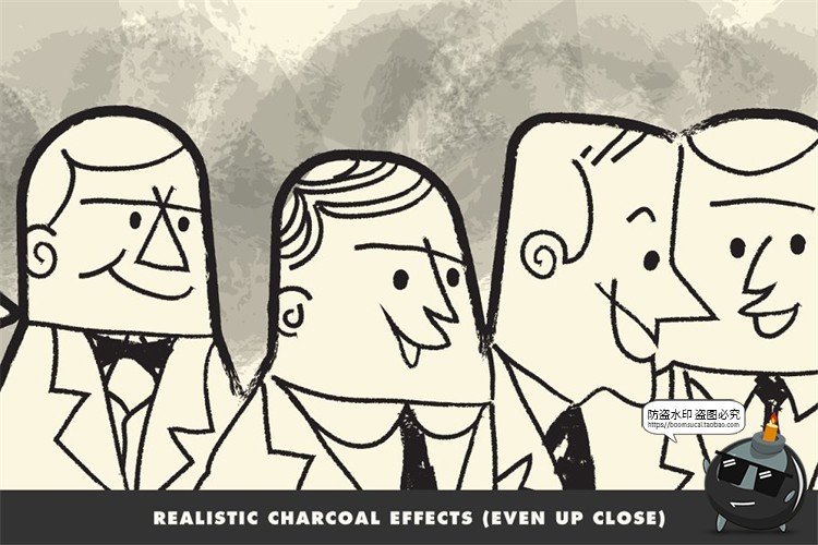图片[3]-40款木炭棒铅笔木炭晕染效果水彩蜡笔绘画手绘插画Ai矢量笔刷素材-设计猿