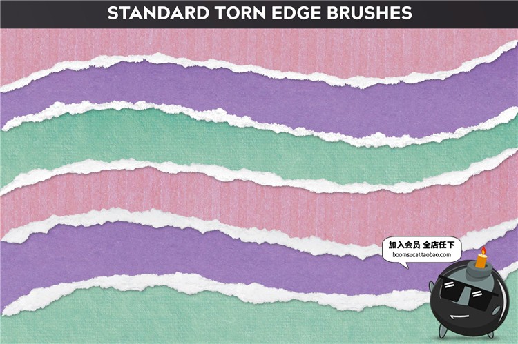 图片[3]-撕裂边缘白色碎纸边纸张手撕效果笔触画笔AI矢量笔刷AI设计素材-设计猿